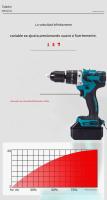 Taladro de mano profesional sin cable - Motor sin escobillas, 20 velocidades ajustables, multifunción  - Batería recargable de iones de litio para metal/madera/hormigón - details 9