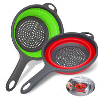Colador De Cocina Extensible Con Manija Larga Colador Collapsible Para Verduras Frutas Pasta Eco-amigable PP+TPR - details 0