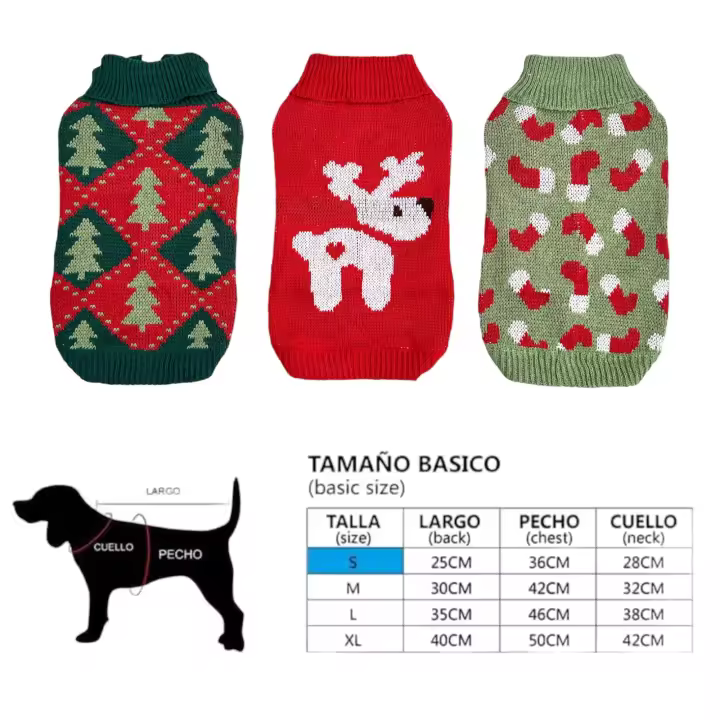 COTTECOTA-Jerséis para perros, Suéter para perros de Navidad, Ropa para perros y gatos, Ropa para Mascotas Perro Gato Navidad Jersey para perro pequeño, Jersey Corazones Perro Pequeño Abrigo Navideño Mascotas Disfraces de Navidad para Mascotas - 1