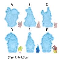 Molde De Epoxy Resina Para Elfos De Jardín Navideños Muñecos Sin Cara Para Colgantes Y Llaveros Herramienta De Artesanía DIY Color Azul - details 1