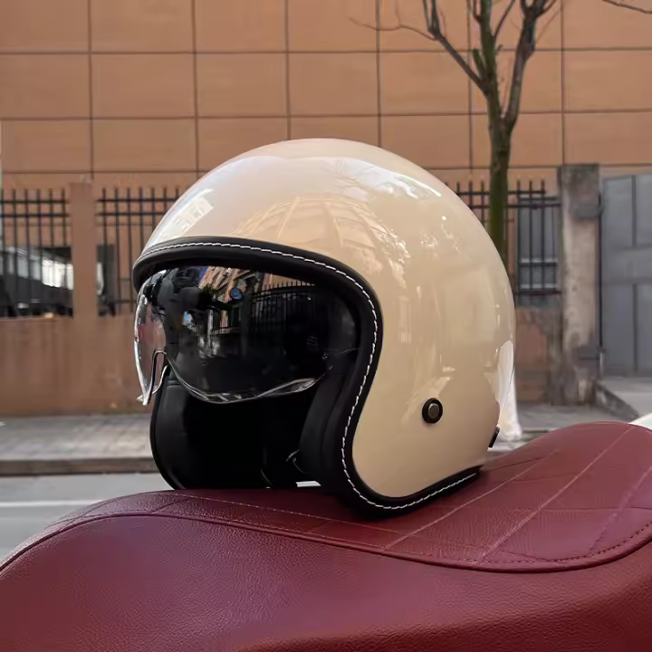 Nueva Casco De Motocicleta 2024 Para Hombres Y Mujeres Certificación 3C Casco Retro De Media Cabeza Para Todo El Año - 1