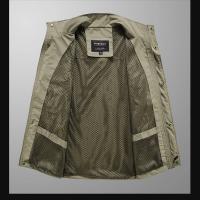 Chaleco De Hombre Para Exteriores Con Multiple Bolsillos Color Sólido Para Pesca Director Reportero Trabajo Fotografía Casual Chaqueta Cintura - details 5