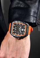 Reloj De Pulsera Militar LIGE Para Hombres Con Dial Grande Y Esqueleto De Cráneo Cronógrafo De Silicona Resistente Al Agua Y Luminoso - details 15