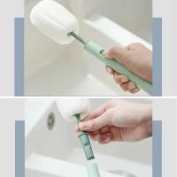 Juego De Cepillos De Limpieza Para Botella Y Alimentos De Silicona Cabeza Suave Rotación De 360 Grados Para Biberón Y Pacificador De Bebé - details 4