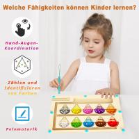 Juegos De Aprendizaje Montessori Con Imanes Para Niños Actividades De Desarrollo Motor Fine Con Conteo Y Colores Madera Laberinto Para Bebés - details 7