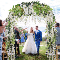 2pcs Guirnalda De Flores Artificiales Wisteria Vino Para Decoración De Boda Y Jardín Estilo De Flores Hechas De No-tejidas Originales En Guangdong - details 0