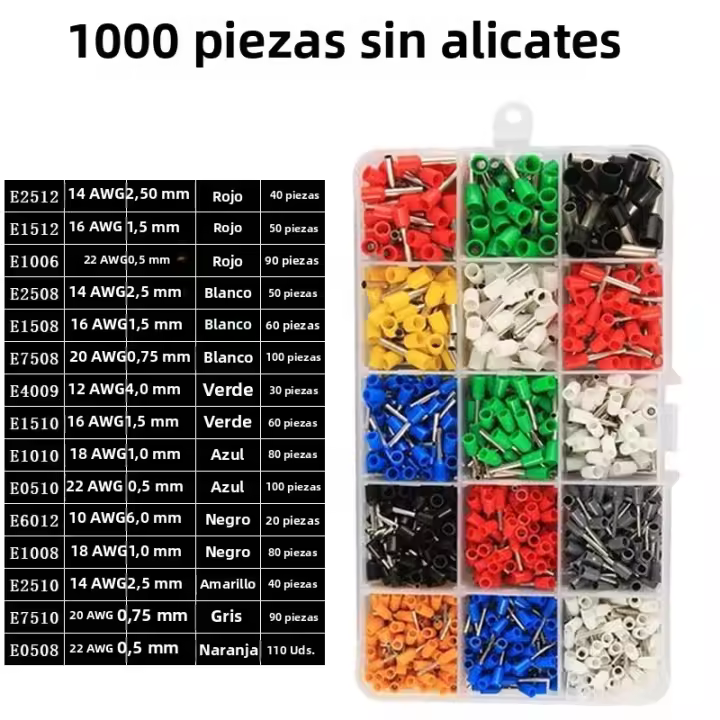 Kit De Conectores De Cable Acrílicos a Cobre Acrílicos Para Cable Eléctrico 2120 PCS Terminales De Púa Acrílicas 22AWG-5AWG Con Caja - 1