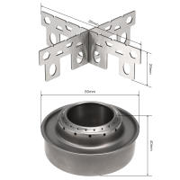 Estufa De Camping Lixada Exterior Mini Alcoholesta En Titán Y Acero Inoxidable Con Soporte Cruzado Estufa Portátil Para Picnic - details 3