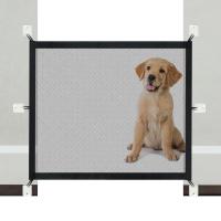 Valla Para Perros Con 4 Gancho Protección De Barriada Para Mascotas Malla Transpirable Plegable Sin Perforar Negro Valla De Seguridad Para Gatos - details 7
