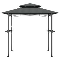 vidaXL Cenador barbacoa estante lateral acero antracita 240x150x243 cm - details 2