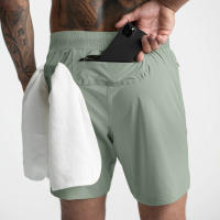Shorts De Correr Para Hombres 2024 Pantalones Deportivos De Entrenamiento Fitness Secado Rápido Color Sólido Talla Verdadera - details 8