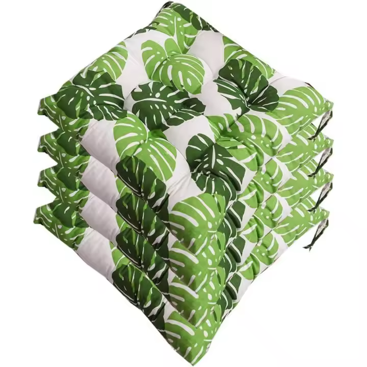 Juego de 4 Cojines para Silla, cojín Acolchado Suave para Silla con Lazos, decoración portátil, Oficina en casa, Multicolor, cojín de Asiento Suave 40 x 40 cm - 1