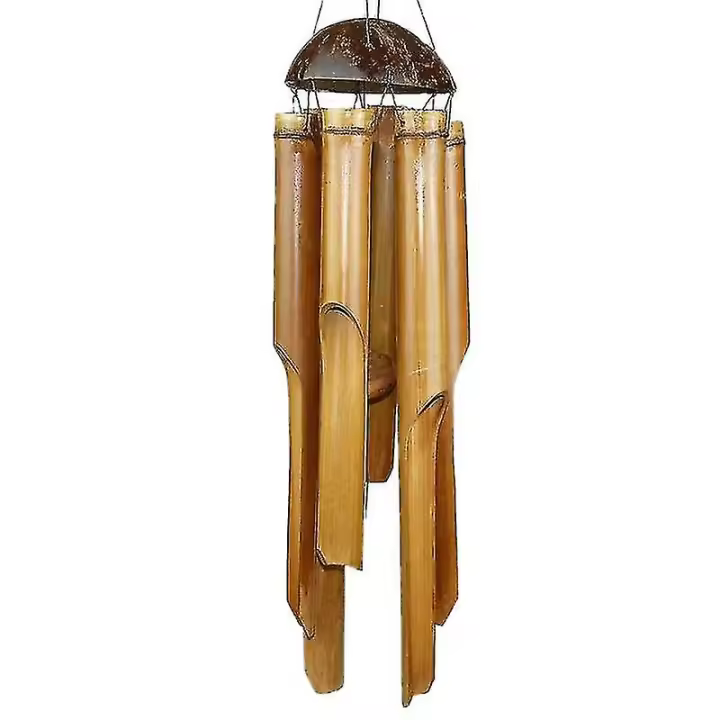 Campanas de viento de bambú, gran sonido, decorativas para jardín y balcón (hy) - 1