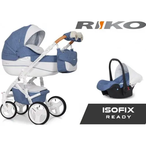 RIKO - Carrinho multifuncional BRANO LUXE + CARLO ISOFIX READY Denim - 1