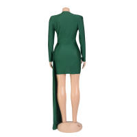 Vestido De Noche Elegante Para Mujer Con Sequinias Y Cuello En V Manga Larga Vestido De Fiesta De Boda Miniatura A-Line - details 27