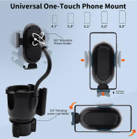 Soporte De Teléfono Móvil BLALION Multifuncional 3 En 1 Expansor De Porta Vidrio Con Base Giratoria Ajustable Y Clip De Almacenamiento Para Coche Negro ABS + Aluminio - details 7