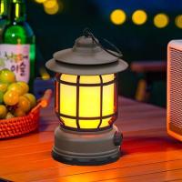 El interior de camping recargable, Lámpara decorativa de Mesa con forma de llama, Luz LED de 2 Modos with Gancho, Estilo Vintage regulable, portátil, impermeable, para uso en interiores. - details 5