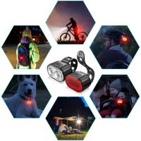 Luz de Cabeza y Cola de Bicicleta LED Impermeable Equipo de Illuminación Nocturna para Bicicleta de Montaña Luz Advertente de Luminidad - details 1