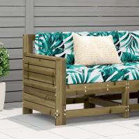 vidaXL Sofá de jardín con reposabrazos madera pino blanco 69x62x70,5cm en color Madera de pino blanca/Madera douglas sin tratar/Madera de pino sin tratar y más - details 3
