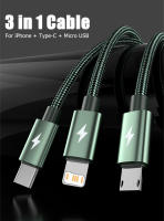 Cable De Carga USB 3 En 1 Super Rápido Para iPhone 14 Samsung Huawei Xiaomi Redmi POCO Braided 1m 2m Micro USB Tipo C - details 0