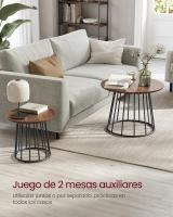 Juego de 2 Mesas de Centro Redondas - Estilo Moderno con Marco de Acero, para Sala de Estar y Dormitorio, Disponible en Varios Colores - details 20