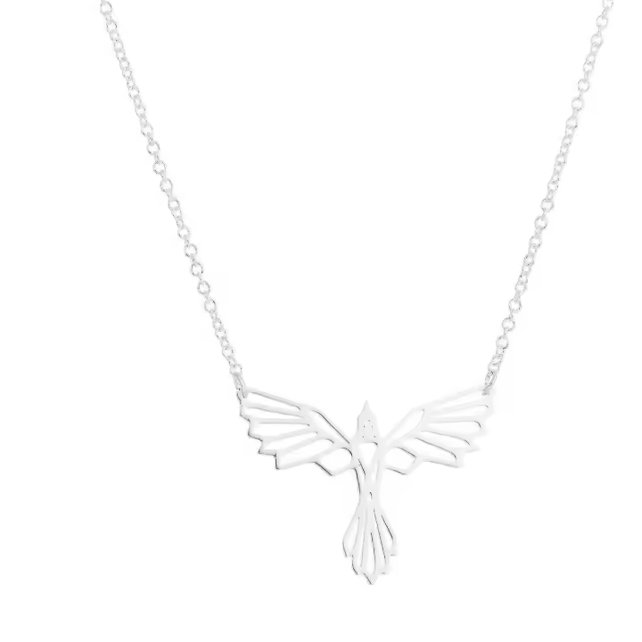Origami Phoenix Bird Collares pendientes para las mujeres hombres geométrica animal hipoalergénico joyería - 1