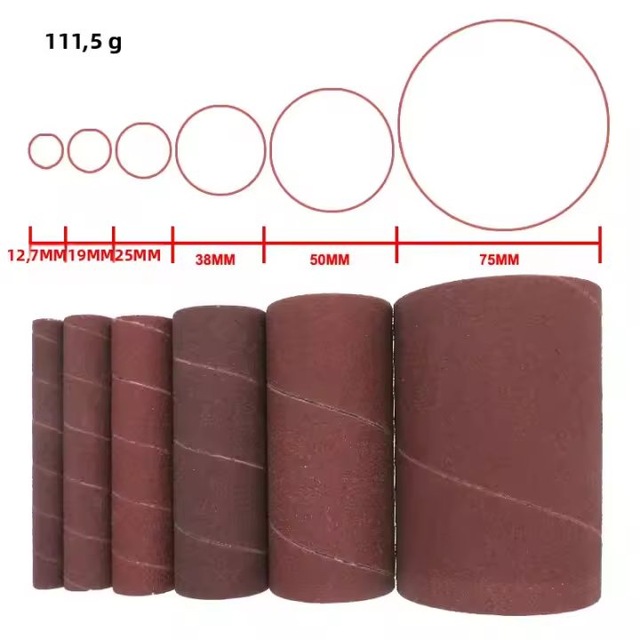 6Pcs Fibras De Enrosque Para Sándwich De Arena Con Papel De Oxiuro De Aluminio 80/120/240 Para Metal Y Carpintería Polvo - 1