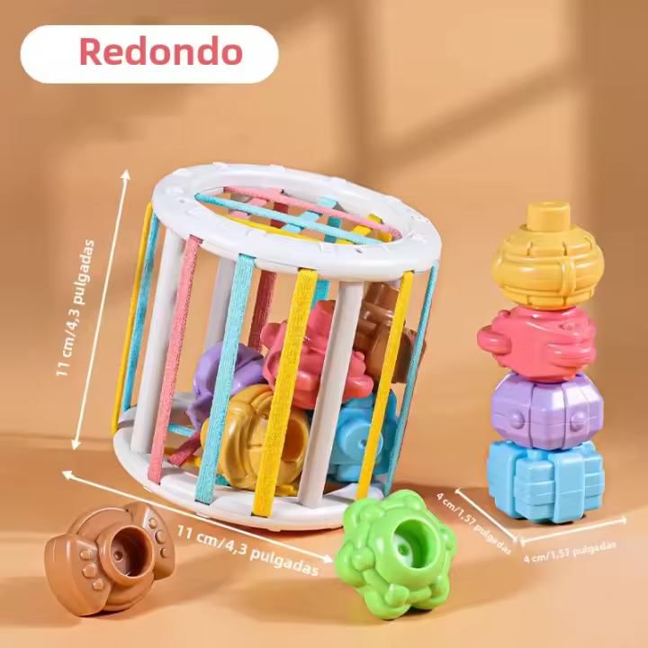 Juguete Educativo Para Bebés Juego De Aprendizaje De Cubos Sensory De Formas Bloques De Alineación Para Niños - 1