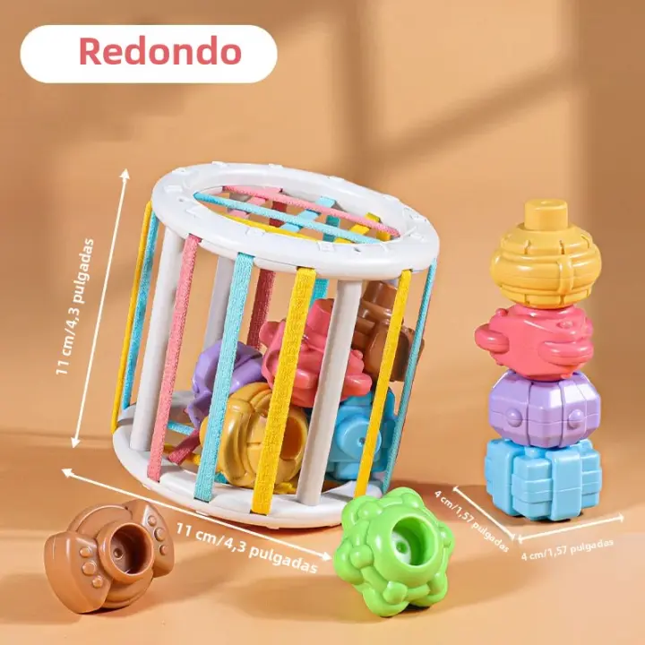 Juguete Educativo Para Bebés Juego De Aprendizaje De Cubos Sensory De Formas Bloques De Alineación Para Niños - 1