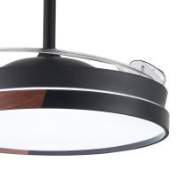 Akunadecor - Ventilador de techo modelo VISTA negro/madera motor DC 6 velocidades Tecnología Led 45W sistema CCT 4400 Lúmenes, Control remoto con temporizador, luz regulable en color e intensidad, Memoria motor inverter verano/invierno ultra silencioso. - details 2