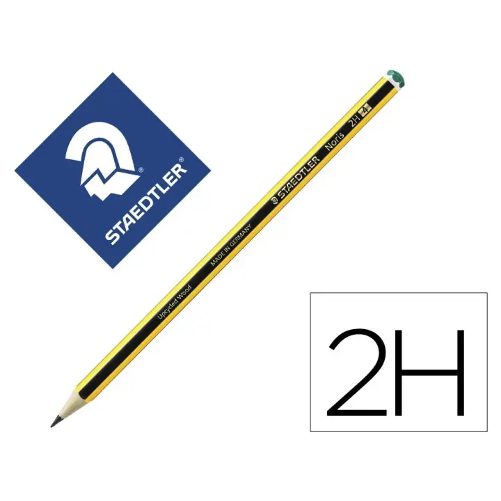 Caja de 12 lapices de grafito Staedtler noris - Ideal para uso escolar y artísitico - Disponible en varios tipos de minas de grafito: HB, H, B, 2B, 2H - 1