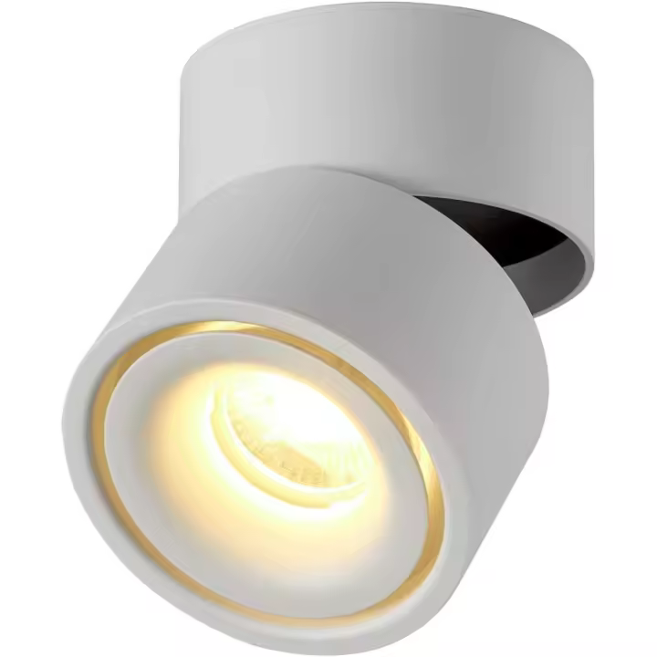 Foco Proyector LED Interior 10W, Luz de Techo Ajustable 360° Iluminación de Superficie y Giratoria COB LED 10x10cm/Lámpara de Pared de Aluminio Blanco-3000K [Clase de eficiencia energética A+] - 1