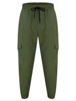 Pantalones De Cargo Para Hombre Con Bolsillos Y Cinta Ajustable En La Cintura Estilo Casual Moda Para Uso Diario Talla Regular - details 14