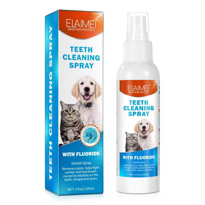 Spray bucal para mascotas - Limpieza dental para perros y gatos, elimina el mal aliento y las manchas dentales (120ml) - 1