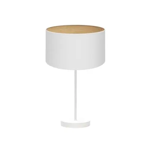 FABRILAMP Lámpara de Mesa Sobremesa Alto Tania 1xe27 Blanco/blanco-madera Clara 62x30x30 Cm - Diseño Moderno - 1