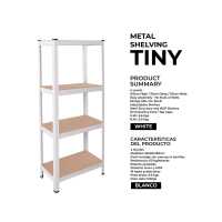 Ociodual Estanteria Metalica Tiny Blanca, Estante Ideal para Hogar, Estanterias Trastero, Muebles, Oficina, Estanterias Almacenaje Divisible, Sin Tornillos, 240kg, 4 Baldas MDF, 150x60x30cm - details 9