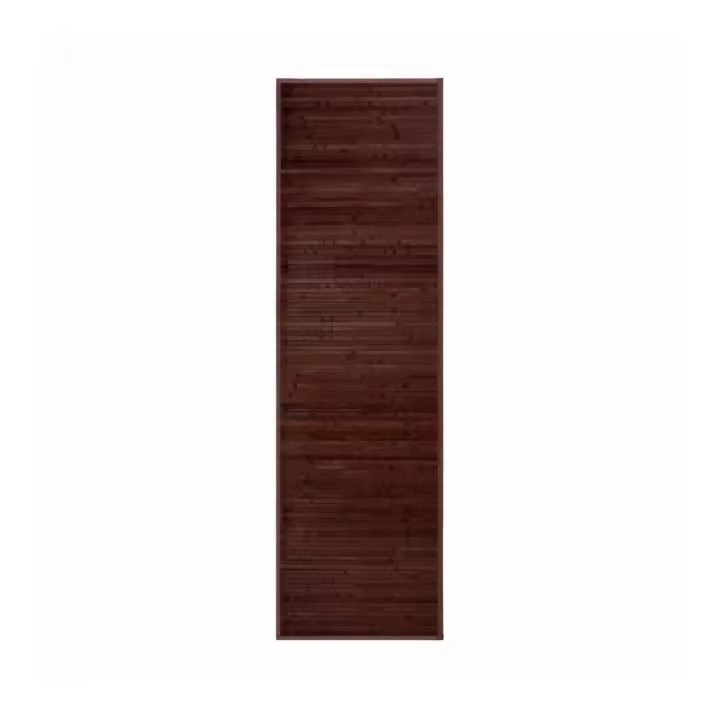 Dcasa Alfombra pasillera de bambú marrón chocolate de 60 x 200 cm - 1