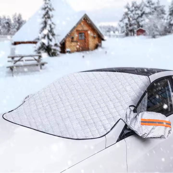 Cubierta para parabrisas de coche, parasol delantero con 9 parasoles magnéticos para coche (170 x 140 cm) - 1