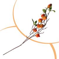 Rama De Pimienta Con Hojas Y 9 Cabezas De Pomegranato Falsas Rojas Y Naranja Para Decoración De Jardín Y Hogar Material De Seda - details 26