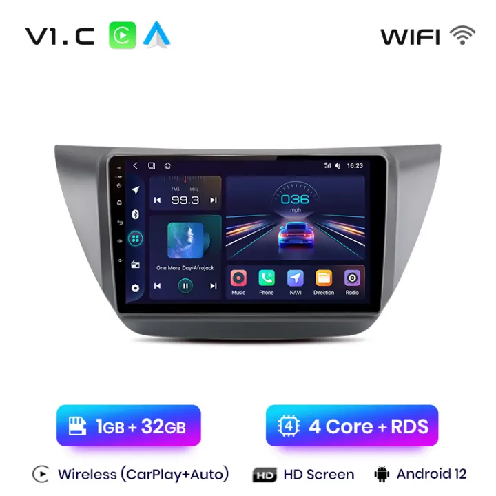 Junsun Android 13 Radio para Mitsubishi Lancer 9 CS 2000 2001 2002 2003 2004 2005 2006 2007 2008 2009 2010 de Coche con Chip Qualcomm de 8 Núcle de Coche con Chip Qualcomm de 8 Núcleos CarPlay Inalámbrico Autorradio Estéreo Pantalla HD Multimedia - 1