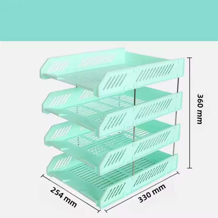 Estante De Archivos De Plástico Con Cuatro Capas Organizador De Documentos Para Oficina Estantería Multi-nivel Para Almacenamiento De Archivos - 1