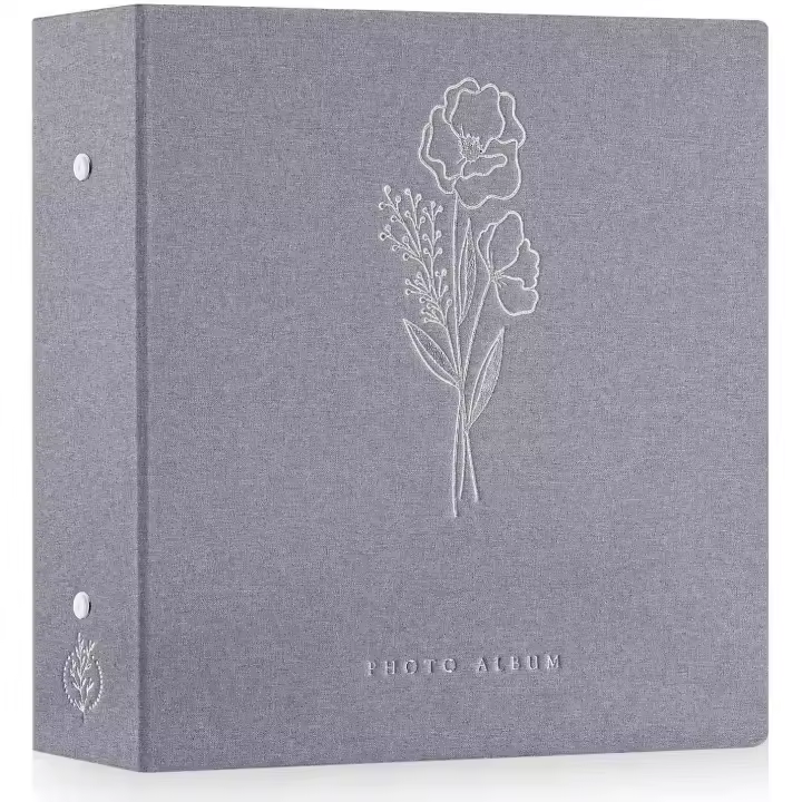 Album de Fotos 10x15 600, Grande Lino Album para Photos Bolsillos Verticales Horizontal Gris - 1