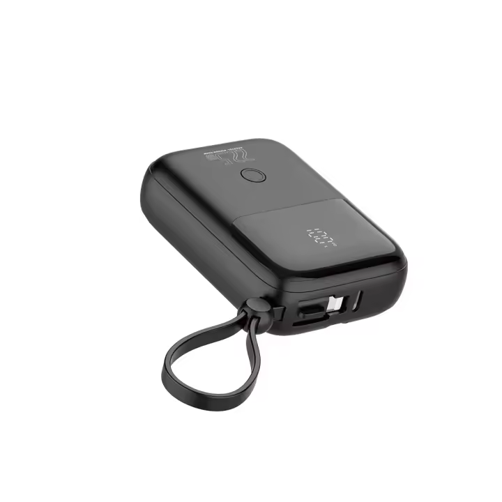 Batería externa de Carga Rápida 10000mAh 22.5W PD+QC3.0 con Pantalla Digital y Cable Incorporado USB-C/Lightning - 1