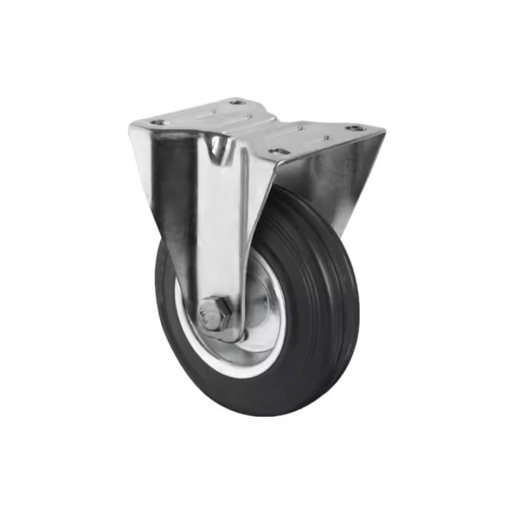 Rueda de goma y metal con soporte fijo con diámetros desde 80 mm hasta 125 mm para pesos de hasta 150 kg COFAN - 1