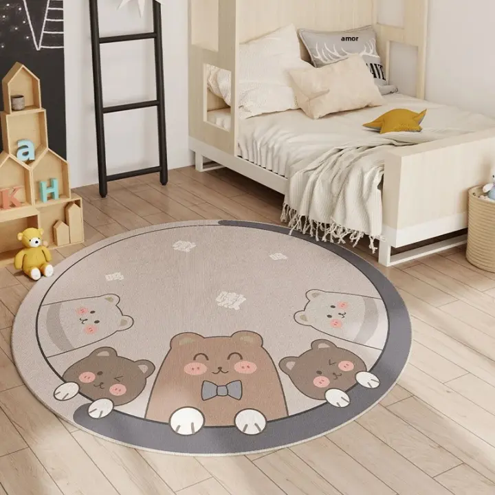 Carpetas Suaves De Animales De Dibujos Animados Para Sala De Estar Y Habitaciones Infantiles Decorativas Antideslizantes Poliéster Mecánica Lavable - 1
