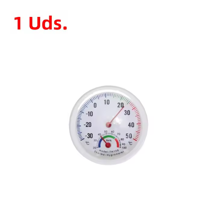 Mini Termómetro-Higrómetro En Forma De Reloj Análogo Para Pared Medidor De Temperatura Y Humedad Rango De -30 a 50 Grados Celsius - 1