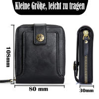 Cartera De Cuero Para Hombre Lujo Monedero Con Bolsillo Para Monedas Y Tarjetas Cierre De Cremallera Antirrobo Regalo Para Hombres - details 47