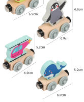 Juguetes De Tren Magnético De Madera Pequeños Para Niños Puzzle De Construcción Magnética Bloques Para Bebés Temática De Transporte Y Animales - details 11