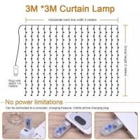 Luces De Navidad LED USB Para Dormitorio Decoración De Bodas Y Hogar 3x3/3*2/3*1 Jardín De Fadas Luz De Techo Festoon - details 4