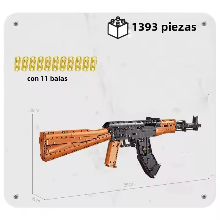 AK47 Carabina De Asalto Con Balas Bloques De Construcción AKM Modelo De Arma Simulación Alta Juguetes De Ensamblaje Para Niños Regalo - 1